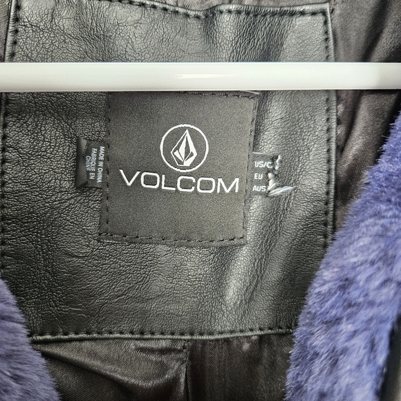 Volcom purple faux fur oversized bomber jacket size XL - Picture 9 of 10